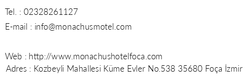 Monachus Hotel telefon numaralar, faks, e-mail, posta adresi ve iletiim bilgileri